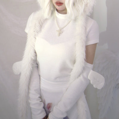 solid-white-mockneck-short-sleeve-tops-and-wings-arm-warmers-set