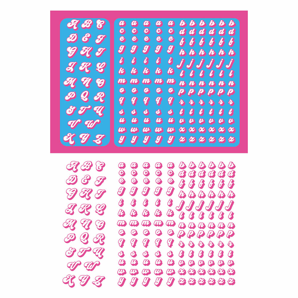 sparkling-letters-sticker-pink