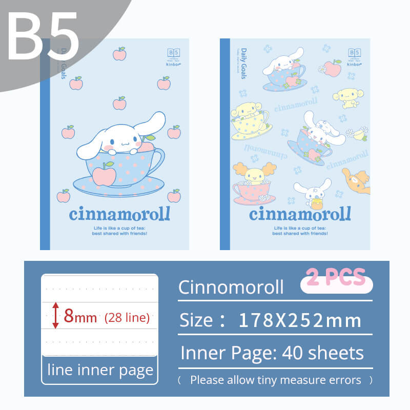 specification-of-the-cinnamoroll-habbit-notebooks-2pcs-set