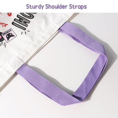 sturdy-shoulder-straps-of-the-kuromi-canvas-handbag