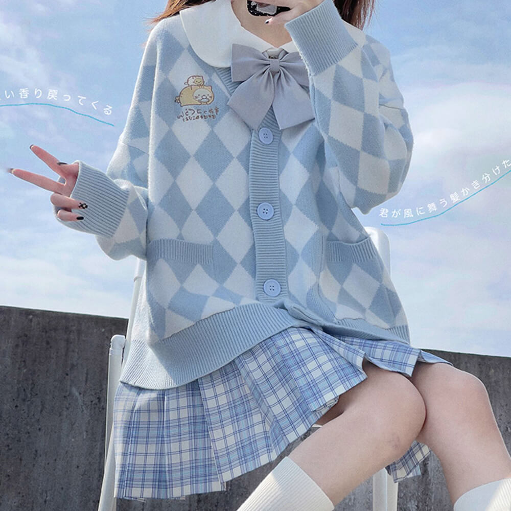 Sumikko Gurashi Argyle Pattern JK Uniforme Cardigan