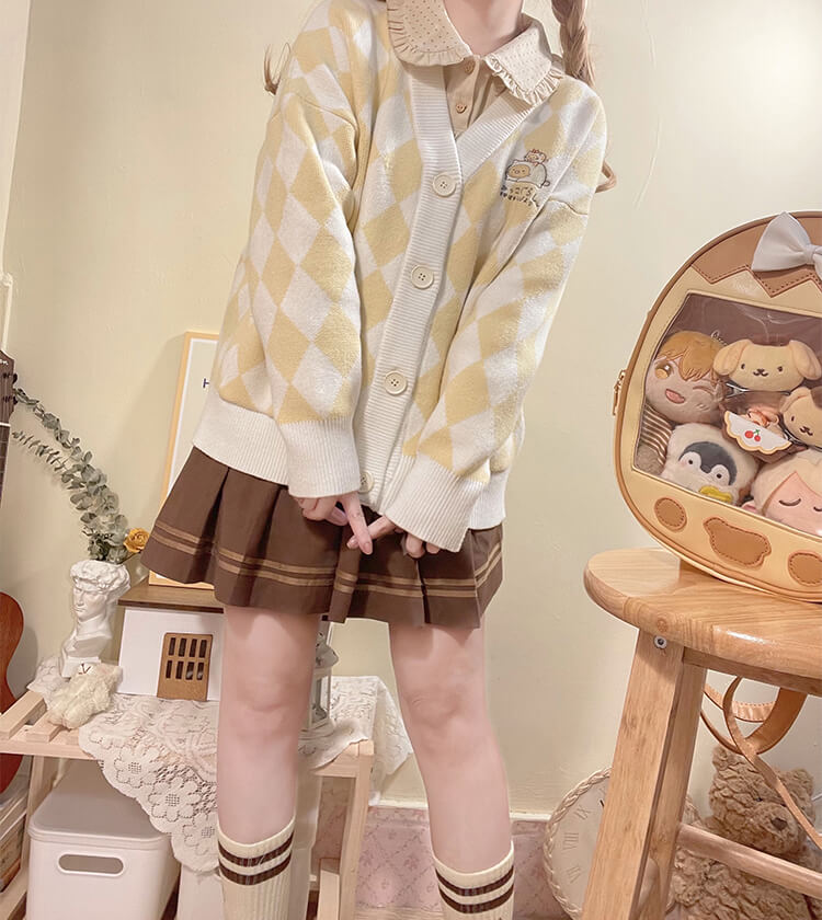 Sumikko Gurashi Argyle Pattern JK Uniform Cardigan