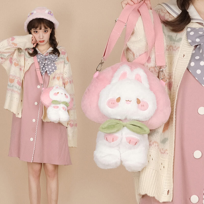 sweet-casual-daily-outfit-styled-with-the-peach-bunny-plush-bag