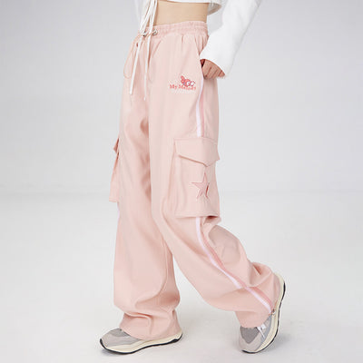 sweet-cute-my-melody-embroidery-star-graphic-cargo-trousers-in-pink