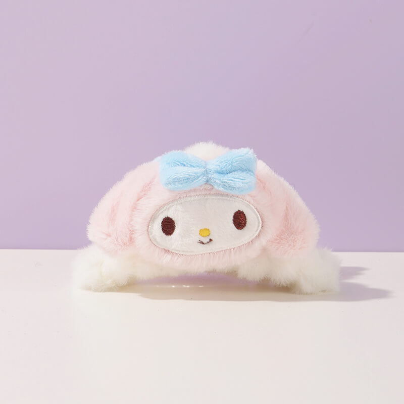 sweet-my-melody-face-fuzzy-plush-hair-clamp