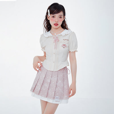 sweet-ootd-styled-with-my-melody-beige-blouse-and-double-layered-pink-skirt
