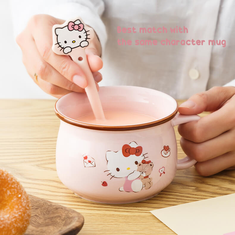 the-pink-hello-kitty-ceramic-spoon-matched-with-the-hello-kitty-mug