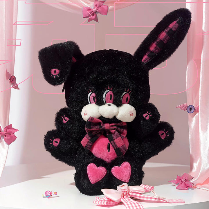 Wacky Eyed Bunny and Cat Plushie Bag Bunny Pink