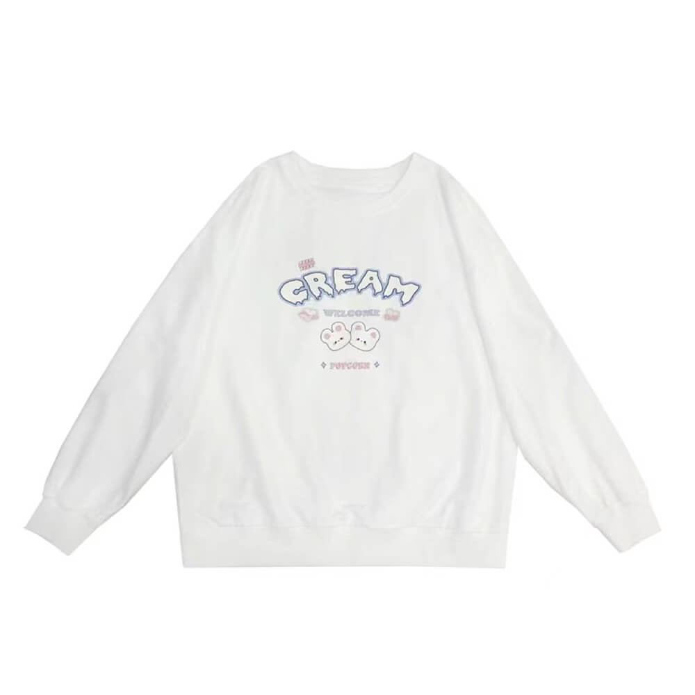 white-background-product-display-of-the-white-rabbit-popcorn-print-long-sleeve-sweatshirt