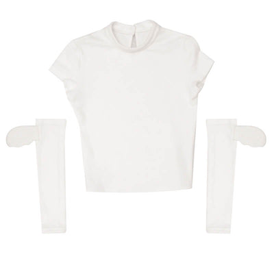 white-mockneck-short-sleeve-top-and-little-wings-arm-sleeves-set