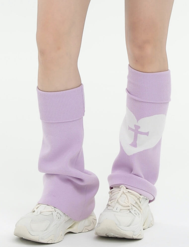 Pink Kitty Cat Star Patchwork Tied Knit Leg Warmers – kawaiienvy