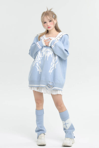 y2k-oversized-studded-sailor-collar-sweater-with-graphic-sick-heart-wing-in-blue