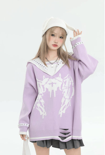 y2k-oversized-studded-sailor-collar-sweater-with-graphic-sick-heart-wing-purple
