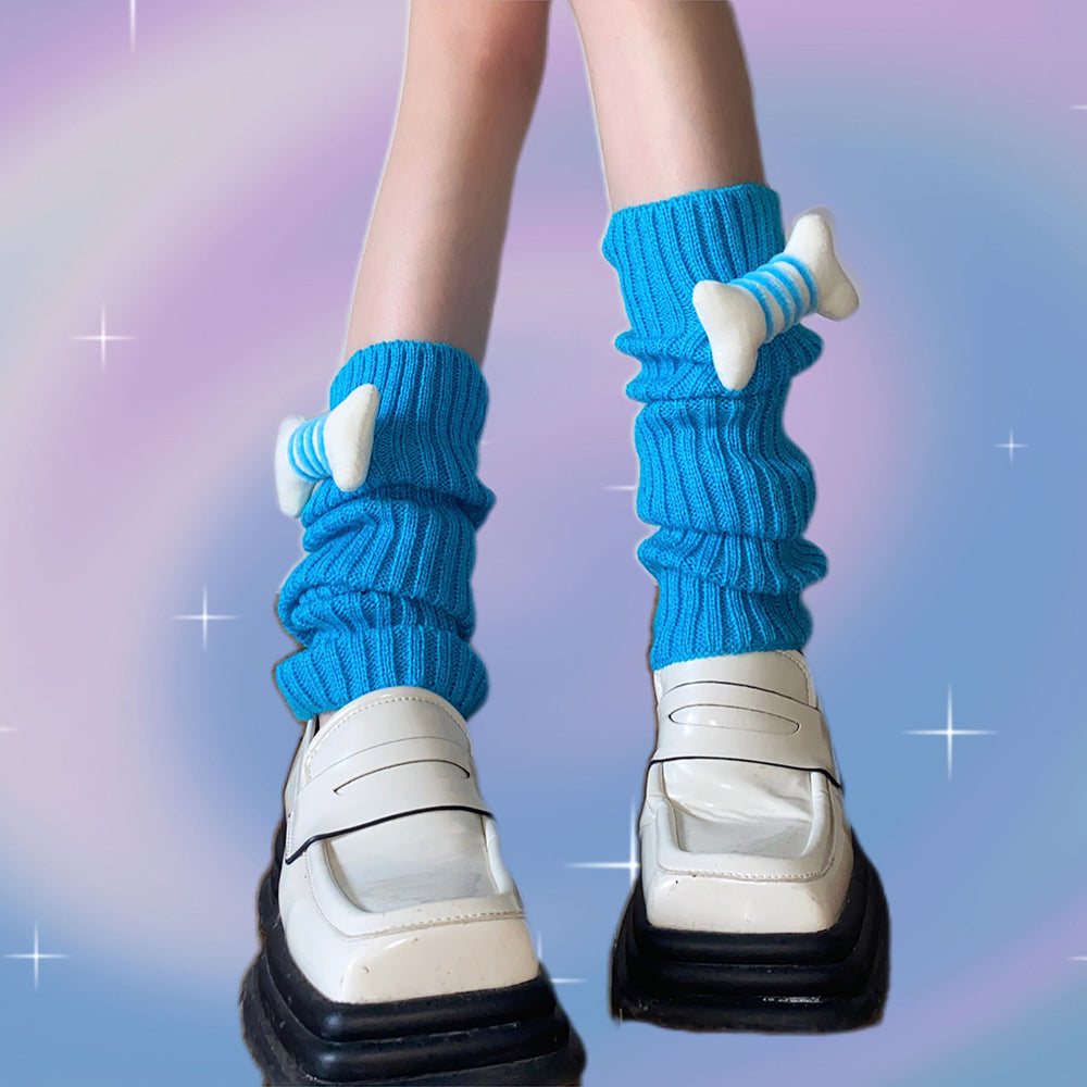 Tammy Girl Y2K extra chunky leg warmers in oatmeal knit