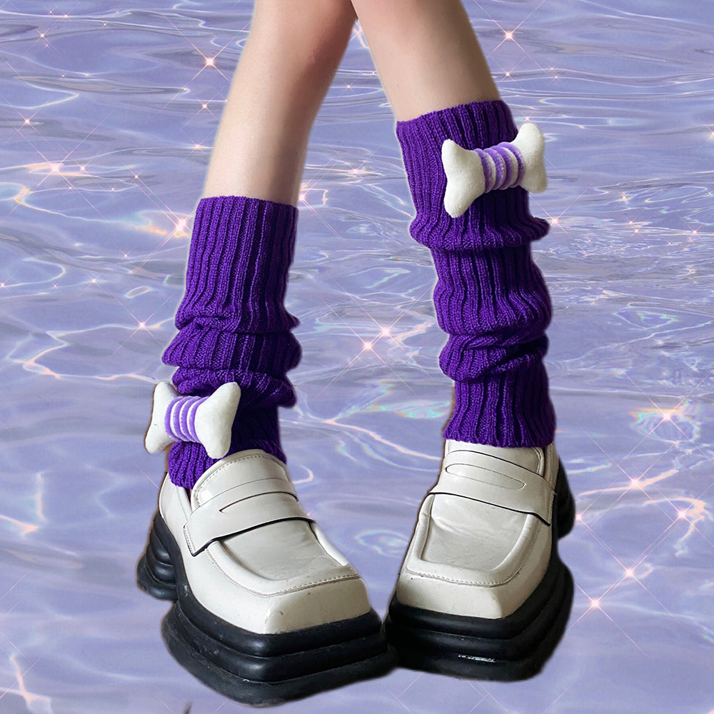 y2k-style-bones-decor-knit-leg-warmers-in-purple